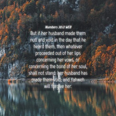 Picture 04 - Numbers 30:12 WEB - But if her husband made them null and void in the - Bible Verse Picture