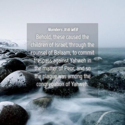 Picture 04 - Numbers 31:16 WEB - Behold, these caused the children of Israel, - Bible Verse Picture