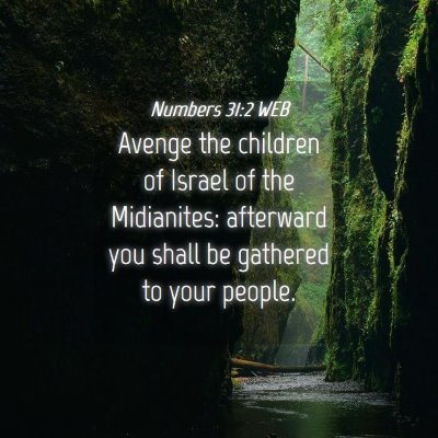 Picture 04 - Numbers 31:2 WEB - Avenge the children of Israel of the Midianites: - Bible Verse Picture