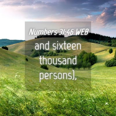 Picture 04 - Numbers 31:46 WEB - and sixteen thousand - Bible Verse Picture