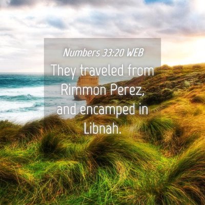 Picture 04 - Numbers 33:20 WEB - They traveled from Rimmon Perez, and encamped in - Bible Verse Picture