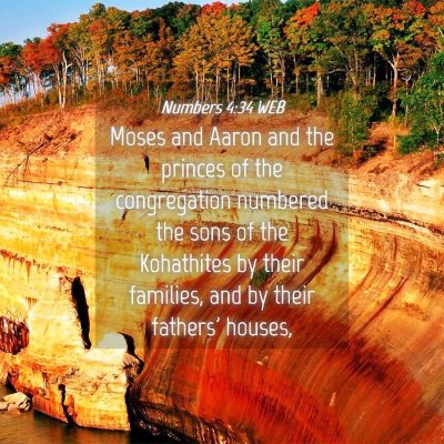 Picture 04 - Numbers 4:34 WEB - Moses and Aaron and the princes of the - Bible Verse Picture