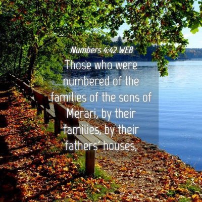 Picture 04 - Numbers 4:42 WEB - Those who were numbered of the families of the - Bible Verse Picture