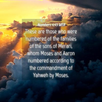 Picture 04 - Numbers 4:45 WEB - These are those who were numbered of the families - Bible Verse Picture