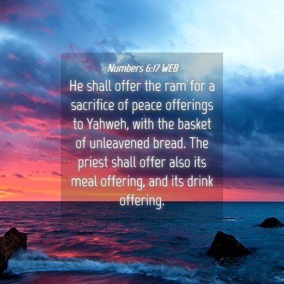 Picture 04 - Numbers 6:17 WEB - He shall offer the ram for a sacrifice of peace - Bible Verse Picture