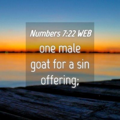 Picture 04 - Numbers 7:22 WEB - one male goat for a sin - Bible Verse Picture