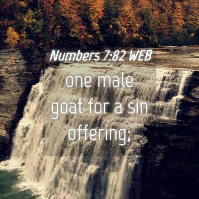 Picture 04 - Numbers 7:82 WEB - one male goat for a sin - Bible Verse Picture