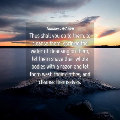 Picture 04 - Numbers 8:7 WEB - Thus shall you do to them, to cleanse them: - Bible Verse Picture