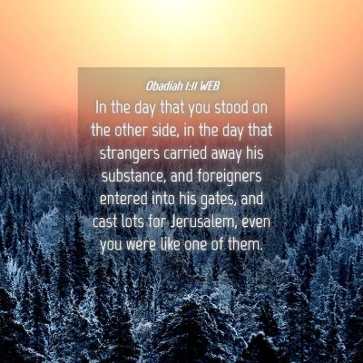 Picture 04 - Obadiah 1:11 WEB - In the day that you stood on the other side, in - Bible Verse Picture
