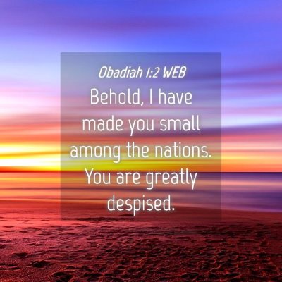 Picture 04 - Obadiah 1:2 WEB - Behold, I have made you small among the nations. - Bible Verse Picture