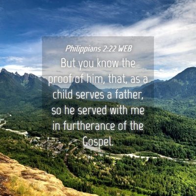 Picture 04 - Philippians 2:22 WEB - But you know the proof of him, that, as a child - Bible Verse Picture