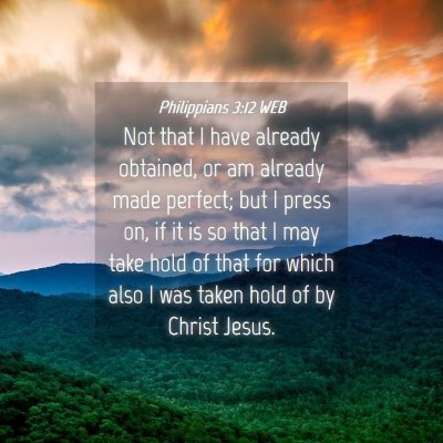 Picture 04 - Philippians 3:12 WEB - Not that I have already obtained, or am already - Bible Verse Picture