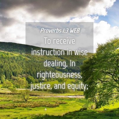 Picture 04 - Proverbs 1:3 WEB - To receive instruction in wise dealing, In - Bible Verse Picture