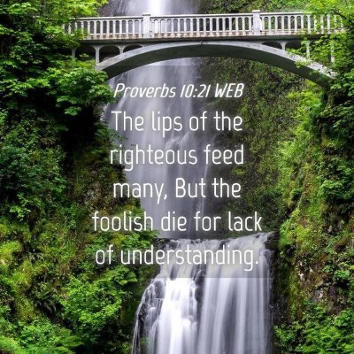 Picture 04 - Proverbs 10:21 WEB - The lips of the righteous feed many, But the - Bible Verse Picture
