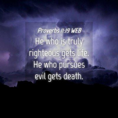 Picture 04 - Proverbs 11:19 WEB - He who is truly righteous gets life. He who - Bible Verse Picture