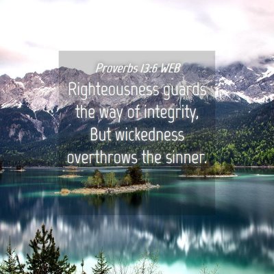 Picture 04 - Proverbs 13:6 WEB - Righteousness guards the way of integrity, But - Bible Verse Picture