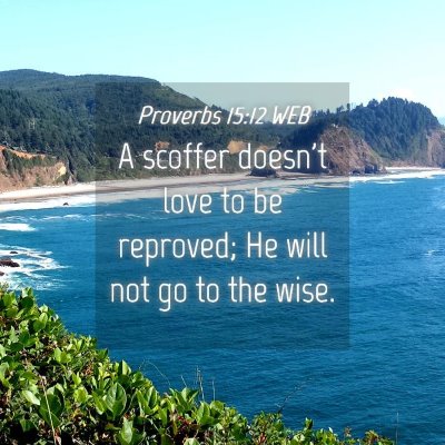 Picture 04 - Proverbs 15:12 WEB - A scoffer doesn't love to be reproved; He will - Bible Verse Picture