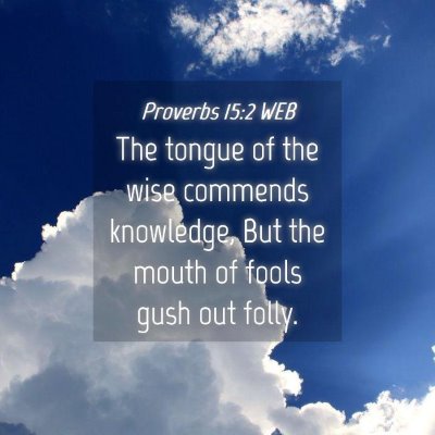 Picture 04 - Proverbs 15:2 WEB - The tongue of the wise commends knowledge, But - Bible Verse Picture
