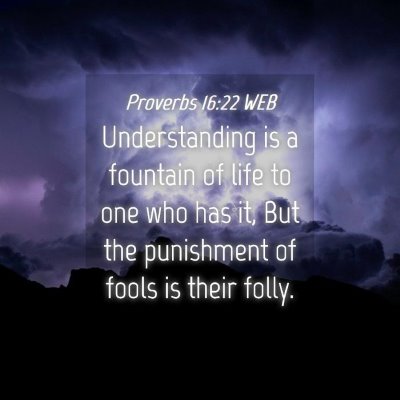 Picture 04 - Proverbs 16:22 WEB - Understanding is a fountain of life to one who - Bible Verse Picture