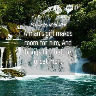 Picture 04 - Proverbs 18:16 WEB - A man's gift makes room for him, And brings him - Bible Verse Picture