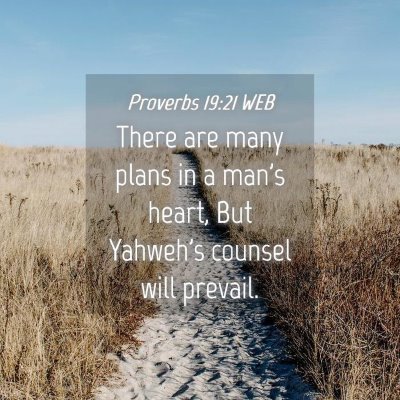 Picture 04 - Proverbs 19:21 WEB - There are many plans in a man's heart, But - Bible Verse Picture