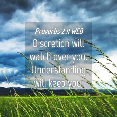 Picture 04 - Proverbs 2:11 WEB - Discretion will watch over you. Understanding - Bible Verse Picture