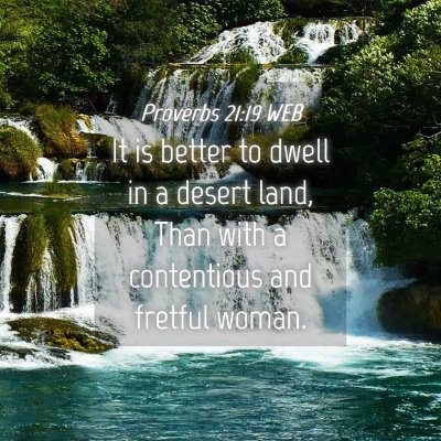 Picture 04 - Proverbs 21:19 WEB - It is better to dwell in a desert land, Than with - Bible Verse Picture