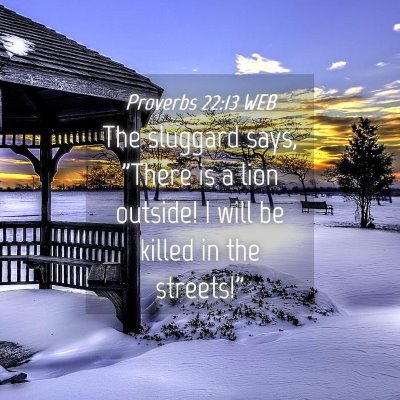 Picture 04 - Proverbs 22:13 WEB - The sluggard says, 