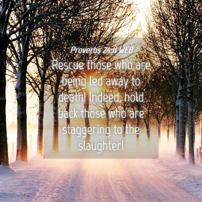 Picture 04 - Proverbs 24:11 WEB - Rescue those who are being led away to death! - Bible Verse Picture