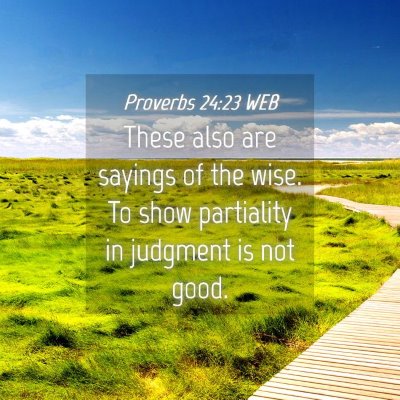 Picture 04 - Proverbs 24:23 WEB - These also are sayings of the wise. To show - Bible Verse Picture