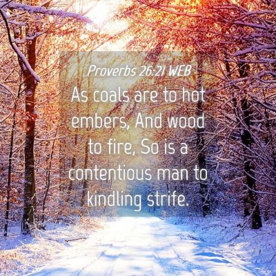 Picture 04 - Proverbs 26:21 WEB - As coals are to hot embers, And wood to fire, So - Bible Verse Picture