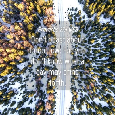Picture 04 - Proverbs 27:1 WEB - Don't boast about tomorrow; For you don't know - Bible Verse Picture