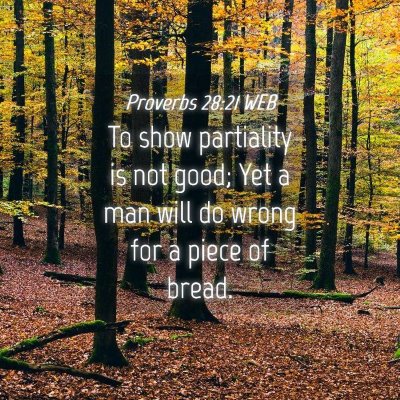 Picture 04 - Proverbs 28:21 WEB - To show partiality is not good; Yet a man will do - Bible Verse Picture