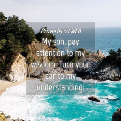Picture 04 - Proverbs 5:1 WEB - My son, pay attention to my wisdom. Turn your ear - Bible Verse Picture