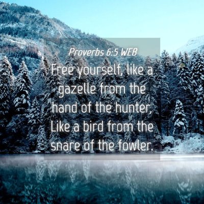 Picture 04 - Proverbs 6:5 WEB - Free yourself, like a gazelle from the hand of - Bible Verse Picture