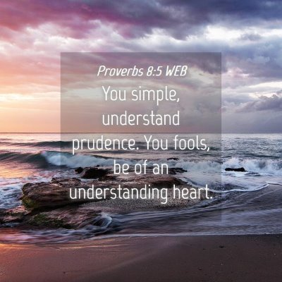 Picture 04 - Proverbs 8:5 WEB - You simple, understand prudence. You fools, be of - Bible Verse Picture