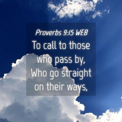Picture 04 - Proverbs 9:15 WEB - To call to those who pass by, Who go straight on - Bible Verse Picture