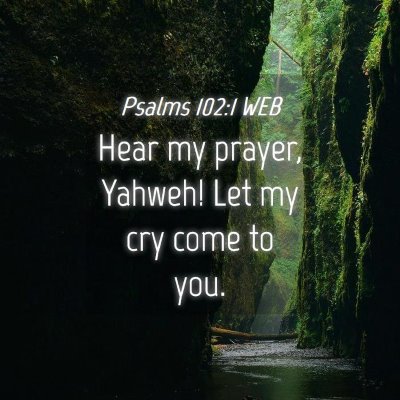 Picture 04 - Psalms 102:1 WEB - Hear my prayer, Yahweh! Let my cry come to - Bible Verse Picture