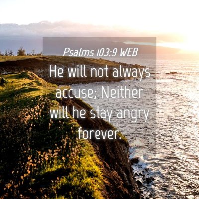 Picture 04 - Psalms 103:9 WEB - He will not always accuse; Neither will he stay - Bible Verse Picture