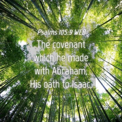 Picture 04 - Psalms 105:9 WEB - The covenant which he made with Abraham, His oath - Bible Verse Picture