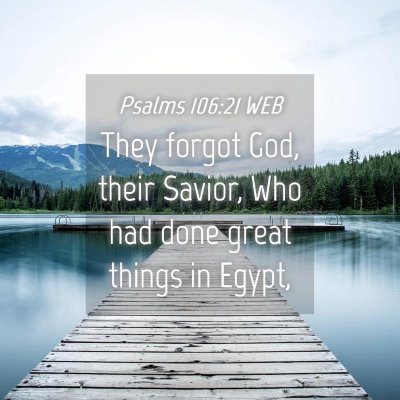 Picture 04 - Psalms 106:21 WEB - They forgot God, their Savior, Who had done great - Bible Verse Picture