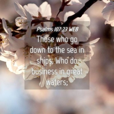 Picture 04 - Psalms 107:23 WEB - Those who go down to the sea in ships, Who do - Bible Verse Picture