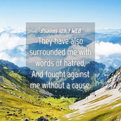 Picture 04 - Psalms 109:3 WEB - They have also surrounded me with words of - Bible Verse Picture