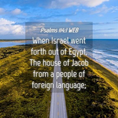 Picture 04 - Psalms 114:1 WEB - When Israel went forth out of Egypt, The house of - Bible Verse Picture