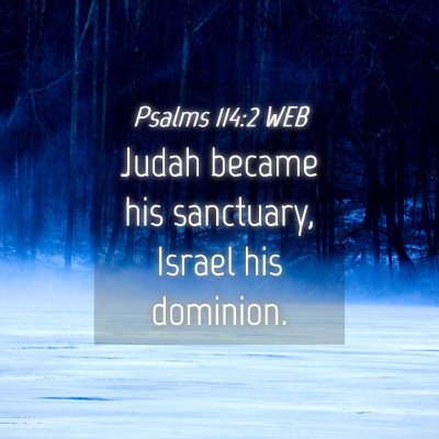 Picture 04 - Psalms 114:2 WEB - Judah became his sanctuary, Israel his - Bible Verse Picture