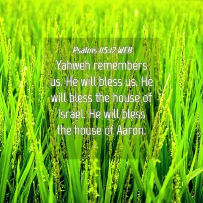 Picture 04 - Psalms 115:12 WEB - Yahweh remembers us. He will bless us. He will - Bible Verse Picture