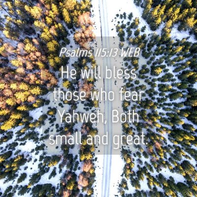 Picture 04 - Psalms 115:13 WEB - He will bless those who fear Yahweh, Both small - Bible Verse Picture