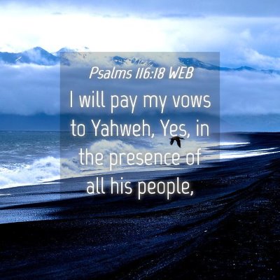 Picture 04 - Psalms 116:18 WEB - I will pay my vows to Yahweh, Yes, in the - Bible Verse Picture