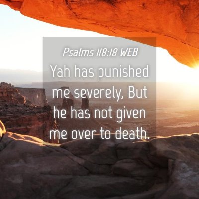 Picture 04 - Psalms 118:18 WEB - Yah has punished me severely, But he has not - Bible Verse Picture