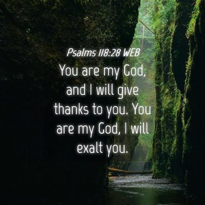 Picture 04 - Psalms 118:28 WEB - You are my God, and I will give thanks to you. - Bible Verse Picture